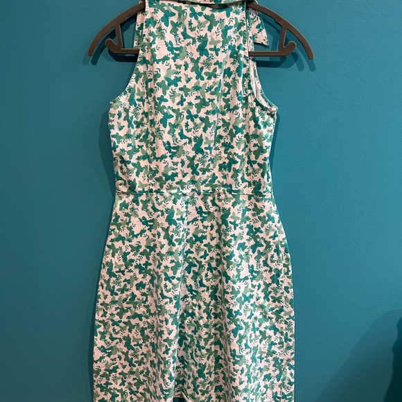 Cottagecore Vintage Butterfly Green and White Midi Dress Collared - Picture 7 of 8